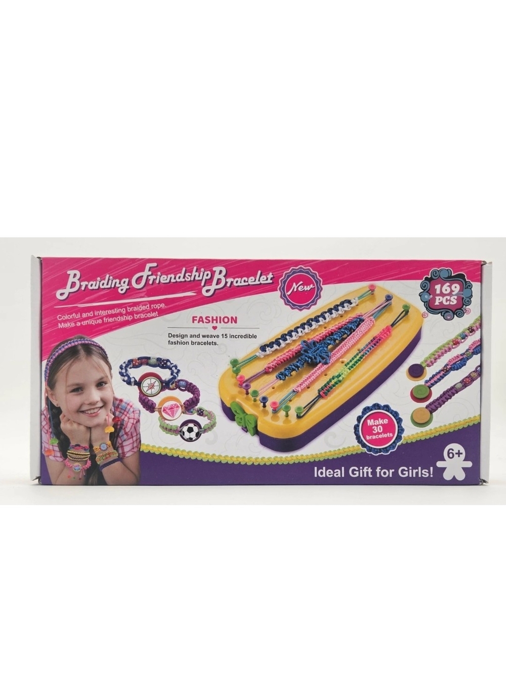 Braiding Friendship Bracelet Kit for Kids - Pink